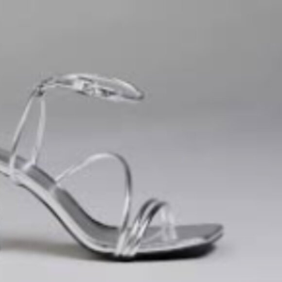 Windsor Shoes - Windsor, Metallic, Silver PU, Rhinestone, Strappy Silver, Stilettos, Honey-03A